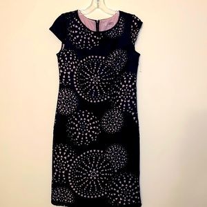 Black dress with pink cutout details, size 4, never worn